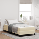 vidaXL Boxrugós ágy matracmal Krém 100 x 200 cm szövet