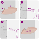 vidaXL Lebegő polc polcokkal tárolóval 2 pcs Rózsaszín 15 x 15 x 2 cm
