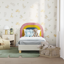vidaXL Gyerekágy keret fejtámlával Krémszínű 70 x 140 cm Bársony