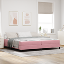 vidaXL Boxrugós ágy matracmal Rózsaszín 200 x 200 cm szövet