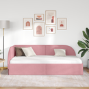 vidaXL Sarokágy keret fejtámlával Rózsaszín 80 cm x 200 cm Bársony