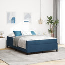 vidaXL Boxrugós ágy Kék 160 x 200 cm szövet