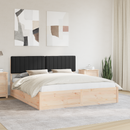 vidaXL Ágykeret Kárpitozott Fejtámlával Fekete 180 x 200 cm