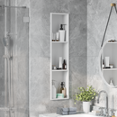 vidaXL Zuhany Niche Fehér 90 x 20 x 9,5 cm Rozsdamentes acél