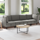 vidaXL Nappali bútor szett 4 pcs Sötétszürke Szövet