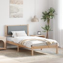 vidaXL Ágykeret fejtámlával Világosszürke 100 x 200 cm Tömör fenyőfa
