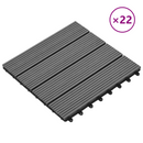 vidaXL Faszegély járólap 22 pcs Szürke 30 x 30 cm WPC