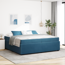 vidaXL Ágykeret matracmal Kék 200 x 200 cm szövet