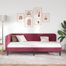 vidaXL Sarokágy keret Bordó 90 x 190 cm Bársony