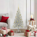 vidaXL Karácsonyfa 150 LED-del állvánnyal Ezüst 120 cm PET