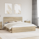 vidaXL Ágykeret fejtámlával Sonoma 200 x 200 cm Tömör fenyőfa