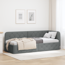 vidaXL Sarokágy keret Sötétszürke 80 x 200 cm szövet