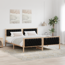 vidaXL Ágykeret fejtámlával Fekete 160 x 200 cm Tömör fenyőfa