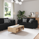 vidaXL Kanapé 2 pcs Fekete 219 x 80 x 82 cm szövet