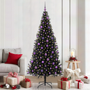 vidaXL Karácsonyfa 300 LED-del állvánnyal Fekete 210 cm PVC