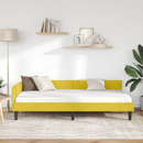 vidaXL Sarokágy keret fejtámlával Sárga 90 cm x 190 cm Bársony
