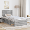 vidaXL Ágykeret fejtámlával Szürke Sonoma 75 x 190 cm Tömör fenyőfa