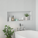vidaXL Zuhany Niche Fehér 90 x 30 x 9,5 cm Rozsdamentes acél