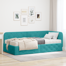 vidaXL Sarokágy keret Türkiz 90 x 190 cm Bársony
