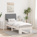 vidaXL Ágykeret Kárpitozott Fejtámlával Világosszürke 80 x 200 cm
