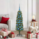 vidaXL Mű karácsonyfa 150 LED-del Zöld 120 cm PVC, acél és műanyag