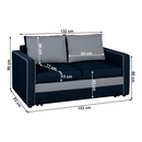 Kinyitható kanapé, világoskék/kék, DADA