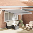 vidaXL Behúzható napellenző Világosszürke 300 x 250 cm Poliészter