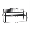 Kerti pad dohányzóasztallal, fekete, DAGNO