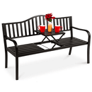 Kerti pad dohányzóasztallal, fekete, DAGNO