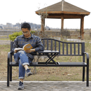 Kerti pad dohányzóasztallal, fekete, DAGNO