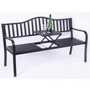 Kerti pad dohányzóasztallal, fekete, DAGNO