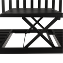 Kerti pad dohányzóasztallal, fekete, DAGNO