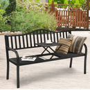 Kerti pad dohányzóasztallal, fekete, DAGNO