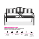 Kerti pad dohányzóasztallal, fekete, DAGNO