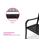 Kerti pad dohányzóasztallal, fekete, DAGNO