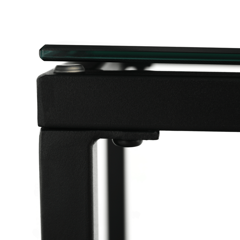 Két darabos dohányzóasztal szett, tölgy/fekete, DAGOR