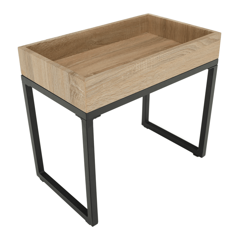 Két darabos dohányzóasztal szett, tölgy/fekete, DAGOR