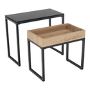 Két darabos dohányzóasztal szett, tölgy/fekete, DAGOR