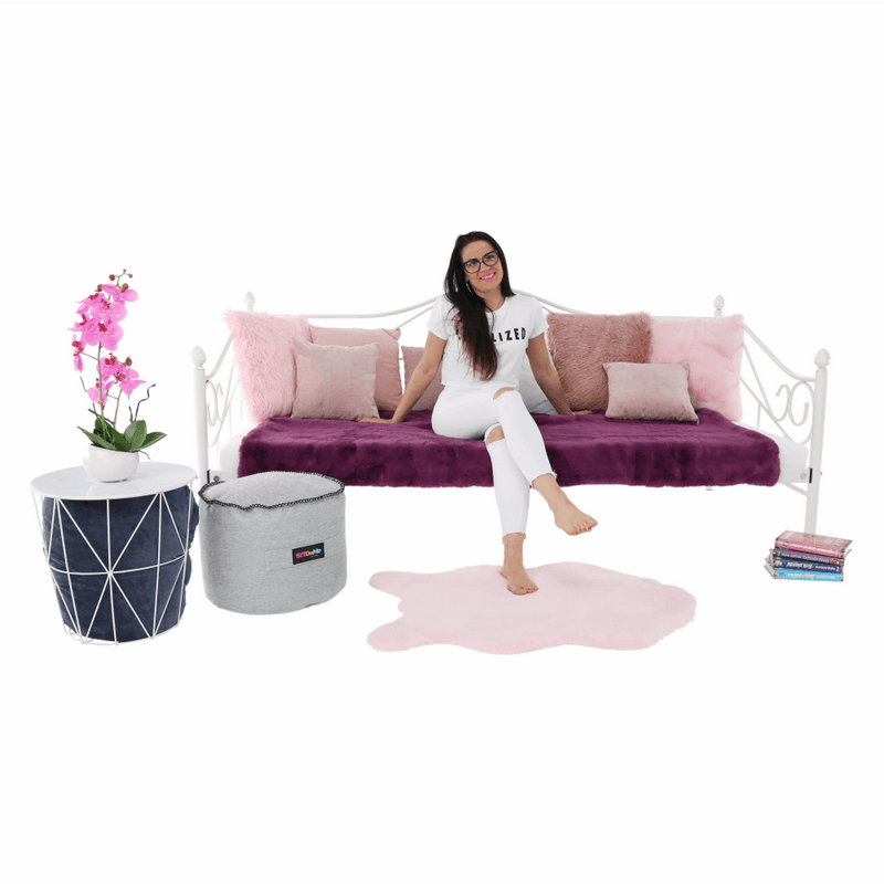 Fém ágy, fehér, 90x200, DAINA