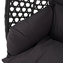 Függő dupla fotel, fekete/szürke/sötétszürke, DAKAN NEW