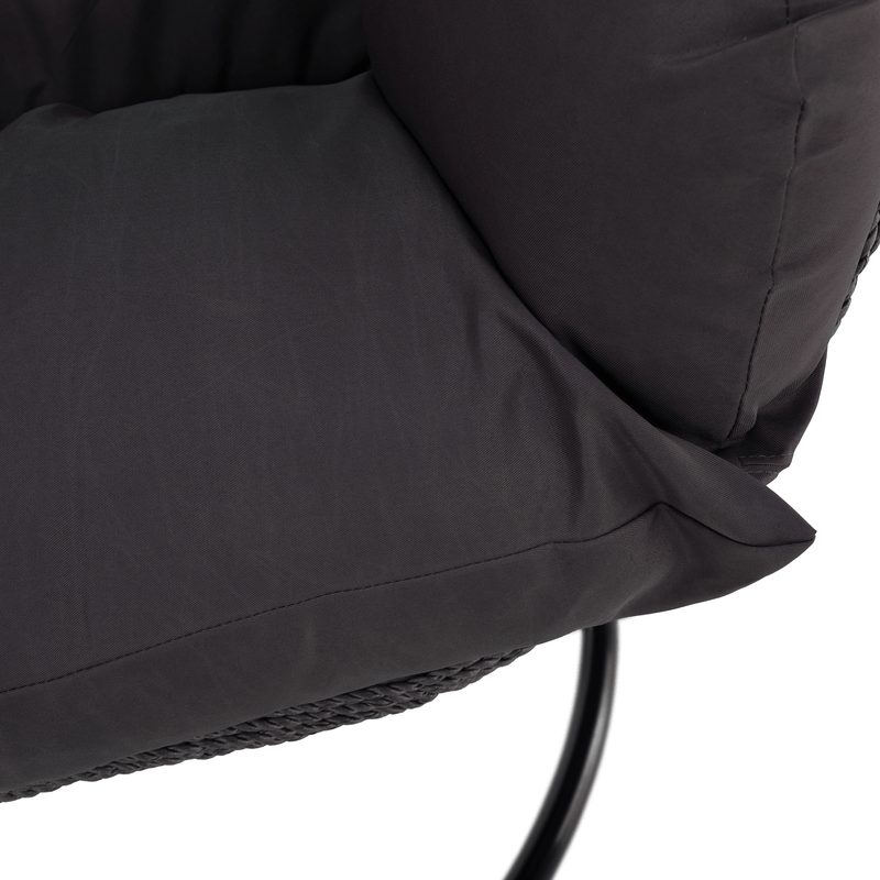 Függő dupla fotel, fekete/szürke/sötétszürke, DAKAN NEW