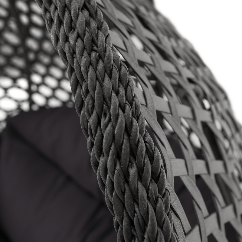 Függő dupla fotel, fekete/szürke/sötétszürke, DAKAN NEW