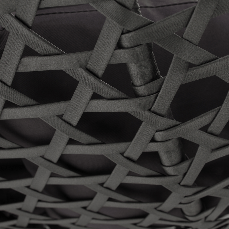 Függő dupla fotel, fekete/szürke/sötétszürke, DAKAN NEW