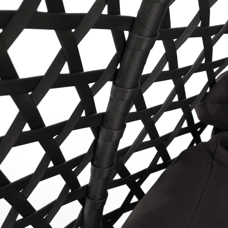 Függő dupla fotel, fekete/szürke/sötétszürke, DAKAN NEW