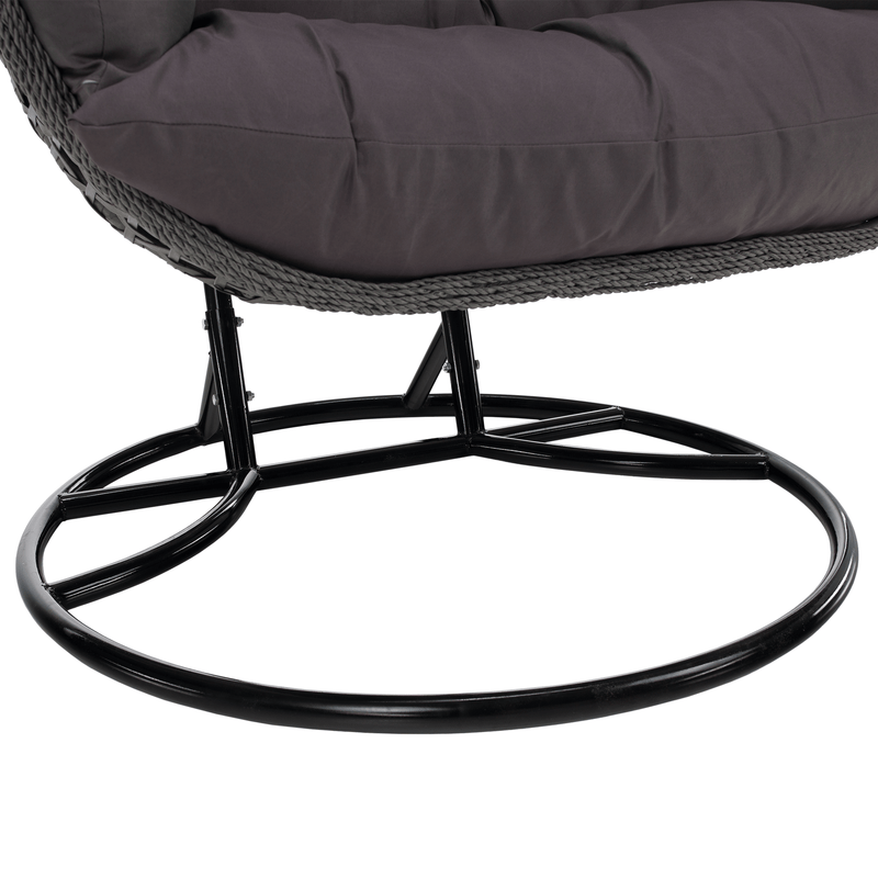 Függő dupla fotel, fekete/szürke/sötétszürke, DAKAN NEW