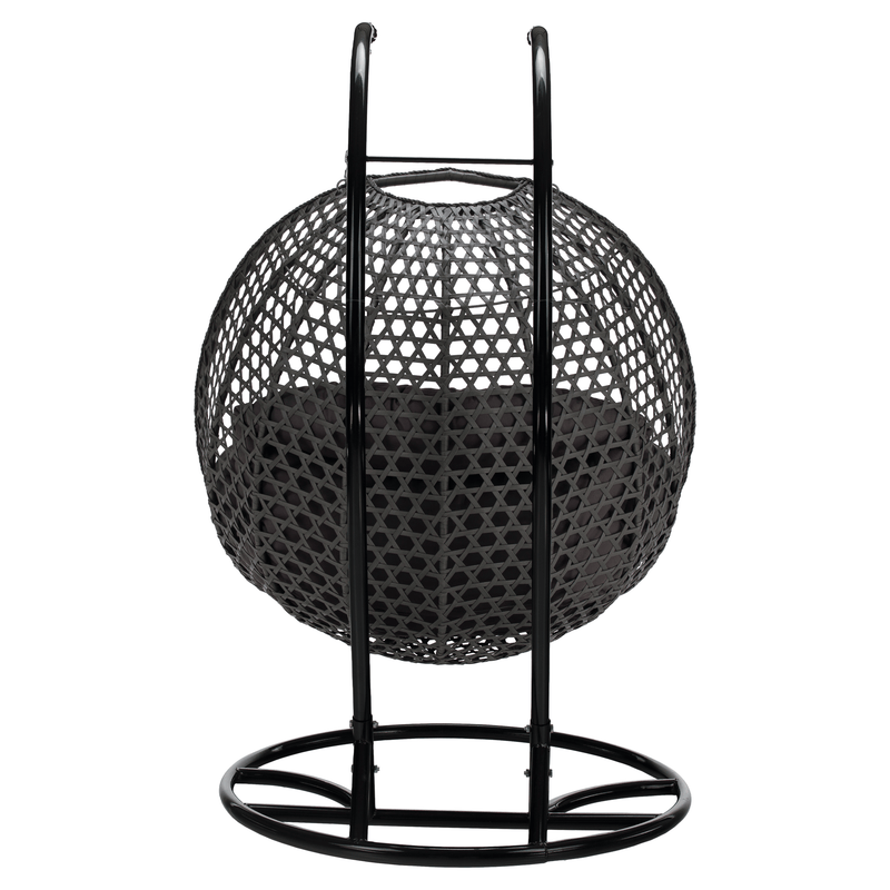 Függő dupla fotel, fekete/szürke/sötétszürke, DAKAN NEW