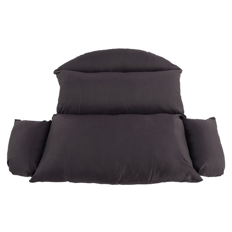 Függő dupla fotel, fekete/szürke/sötétszürke, DAKAN NEW