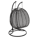 Függő dupla fotel, fekete/szürke/sötétszürke, DAKAN NEW