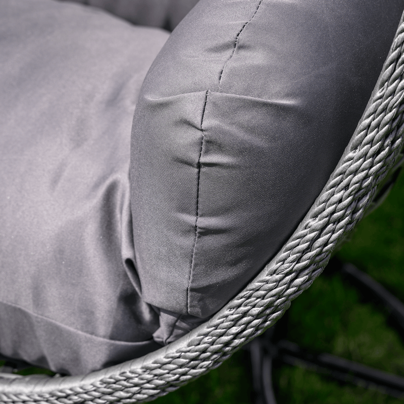 Függő dupla fotel, fekete/szürke/sötétszürke, DAKAN NEW