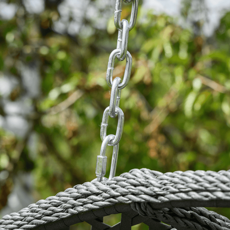 Függő dupla fotel, fekete/szürke/sötétszürke, DAKAN NEW